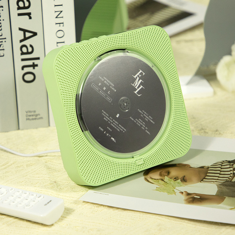 Bluetooth CD Player, Portable & Desktop Dual-use Home Music Player, Plug-in Only, Supports Album Discs: green