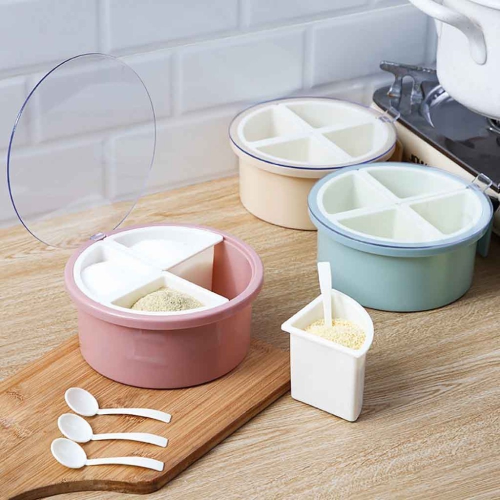 Multi-raster Kruidkruik Ronde Kruiden Doos Zout Peper Dispenser Opbergrek Kruidenrek Potten Box Storage Container Keuken tool