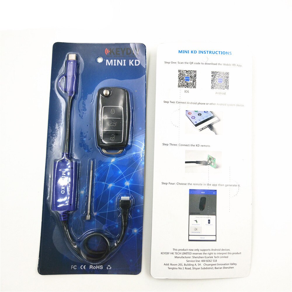 KEYDIY – Mini-générateur de clés KD télécommandes, entrepôt dans votre téléphone, Support Android, faire plus de 1000 télécommandes automatiques similaires KD900