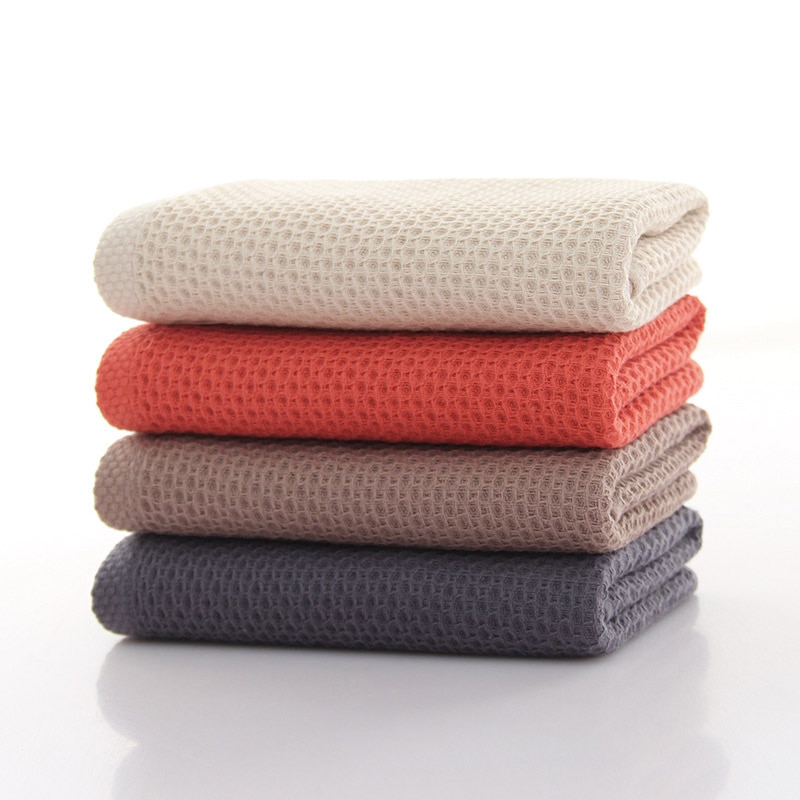 1 stk. farvefarvet håndklædeabsorberende blød vaffelhåndklæde i japansk stil, honningkageteknologi. 72*32cm badeværelse
