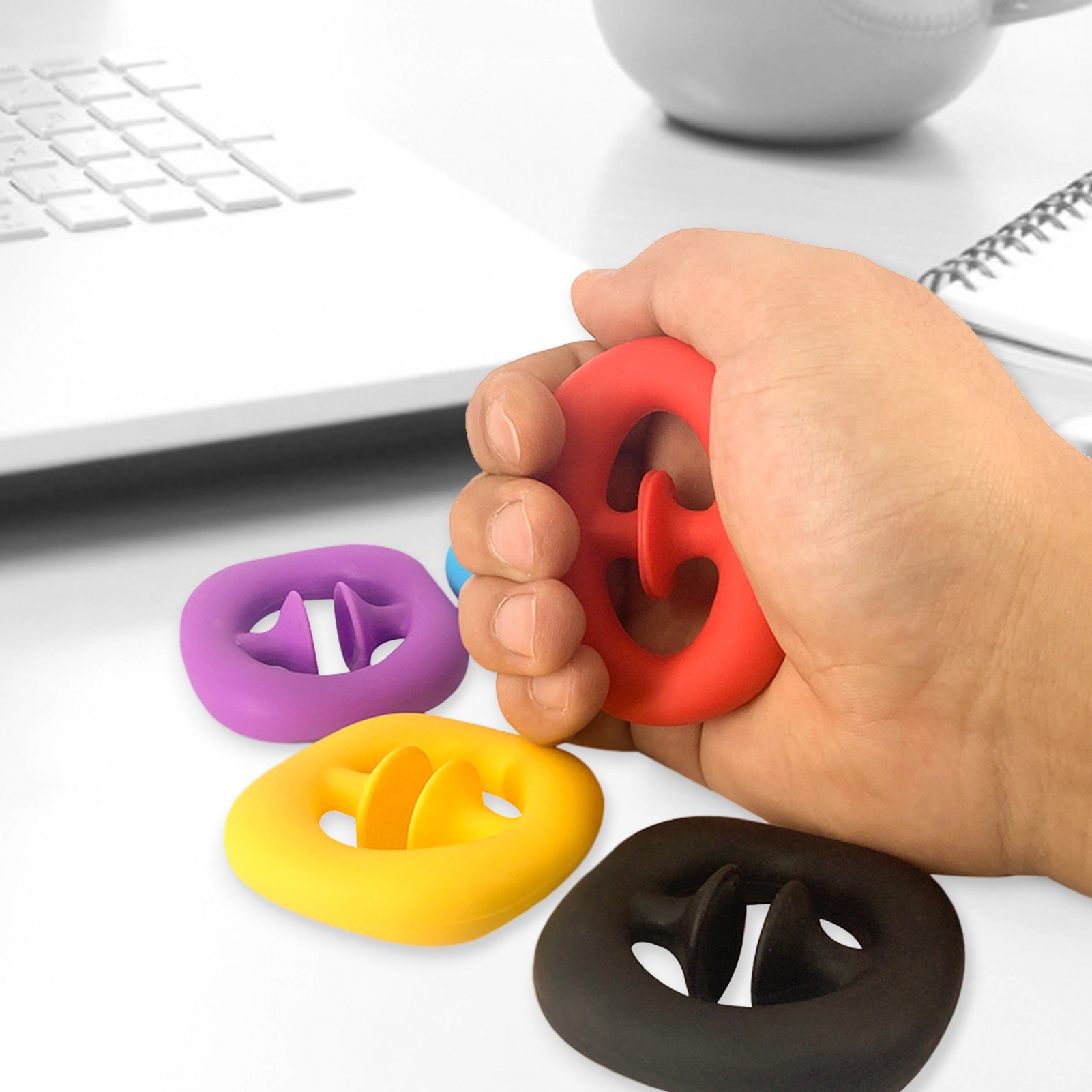 Fidget Stress Toys Hand Grip Ring With Suction Cup Pressure Relief Grip Ball Toys Adult Kid Autism Special Needs fidget toys