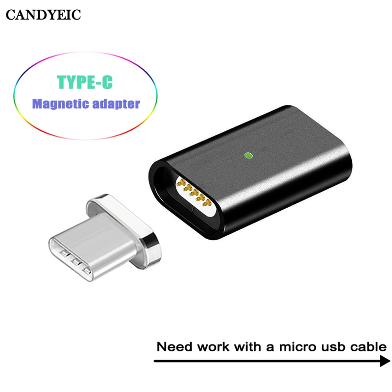 Candyeic Usb Type C Naar Micro Magnetische Adapter Voor Samsung Huawei Honor Moto Xiaomi Redmi Realme Oneplus Usb C Adapter lader