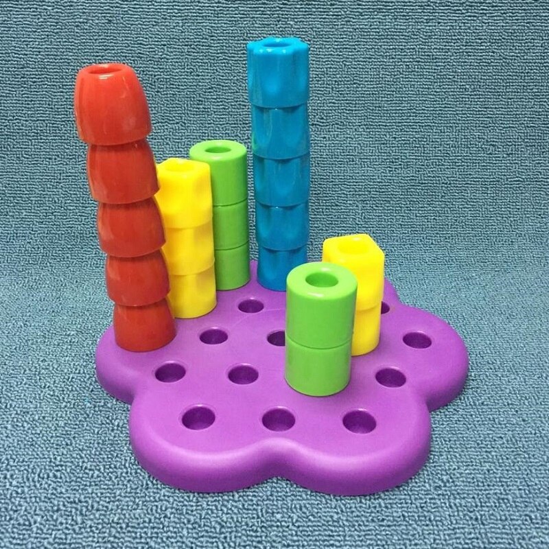 Giocattoli educativi per bambini arcobaleno manica 1-2-3 anni di età del bambino Jenga mucchio per bambini a mano bilanciamento del gioco
