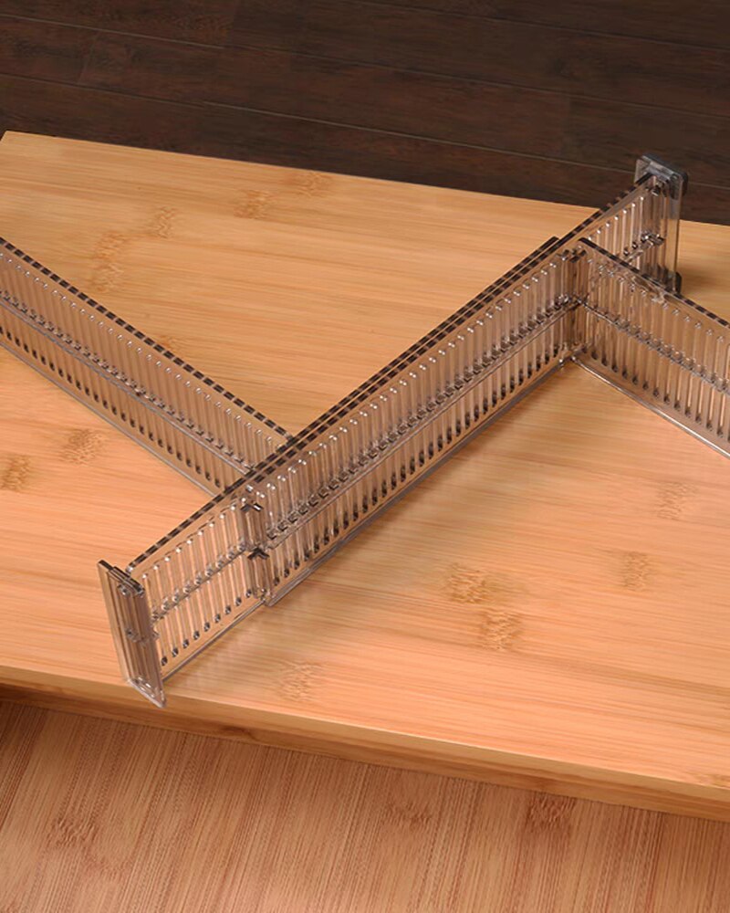 2Pcs Adjustable Drawer Separator Divider Cabinet Storage Partition Divider Plastic DIY Organizer Division Board Clapboard