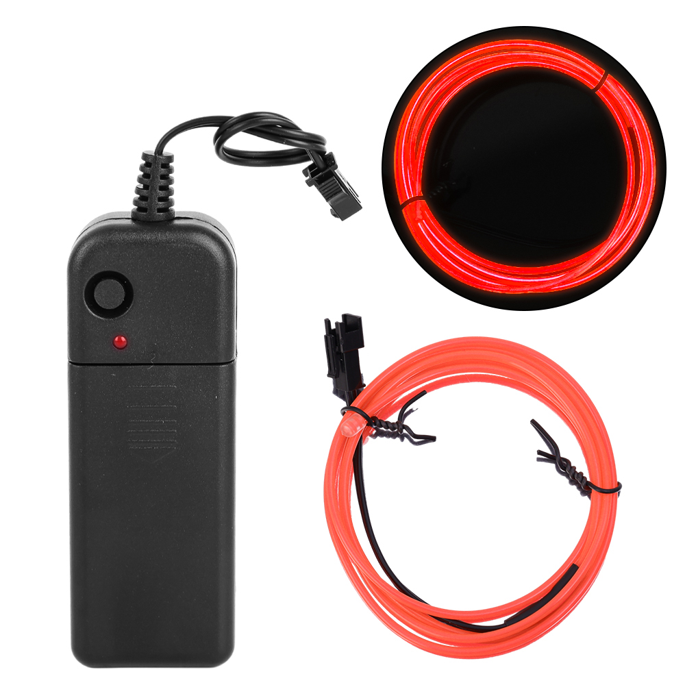 Auto Innen Atmosphäbetreffend Lampe Streifen Scheren Neon- EL Kalt Licht Draht Licht AA Batterie Regler Umgebungs Dekorative Licht Lampe: Elfenbein / 8000 Karat Weiß blau