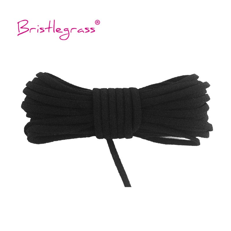 Bristlegrass 5 yard 1/8 " 3mm nylon dunne platte elastische koorden buis touwen spandex band touw tape gezichtsbedekking oorlus naairand: Zwart