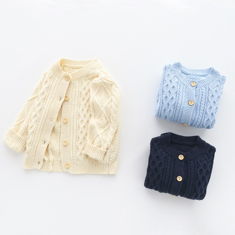 Autumn Winter Children Long Sleeve Sweater Cardigan Coat Baby Boy Girl Knit Sweater Jacket