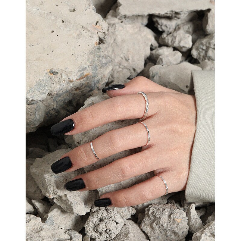 Eenvoudig Echte 925 Sterling Zilver 1.2Mm Smalle Ringen Voor Vrouwen Accessoires Mode Vrouw Ring Silver Party Vrouwelijke Vinger Sieraden