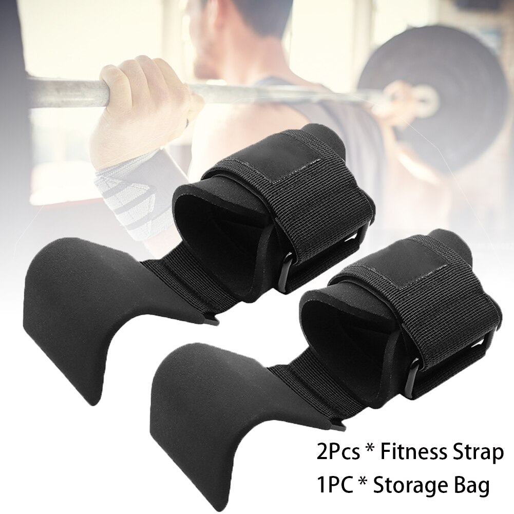 2pcs Adjustable Wristband Fitness Strap Pull Back Sports Anti Slip Strength Training Auxiliary Hook Grip Gym Heavy Duty Steel