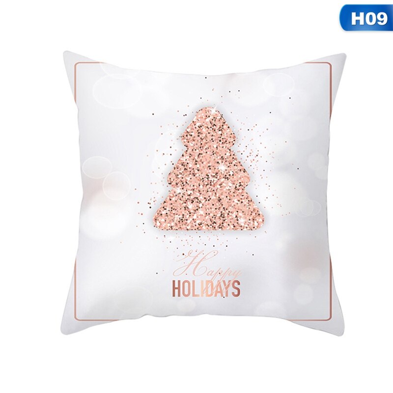 Weihnachten Pfirsich Haut Kissen fallen Rose Gold Kissen Abdeckung Hause Dekoration Neue Jahr Sofa Dekor: H09