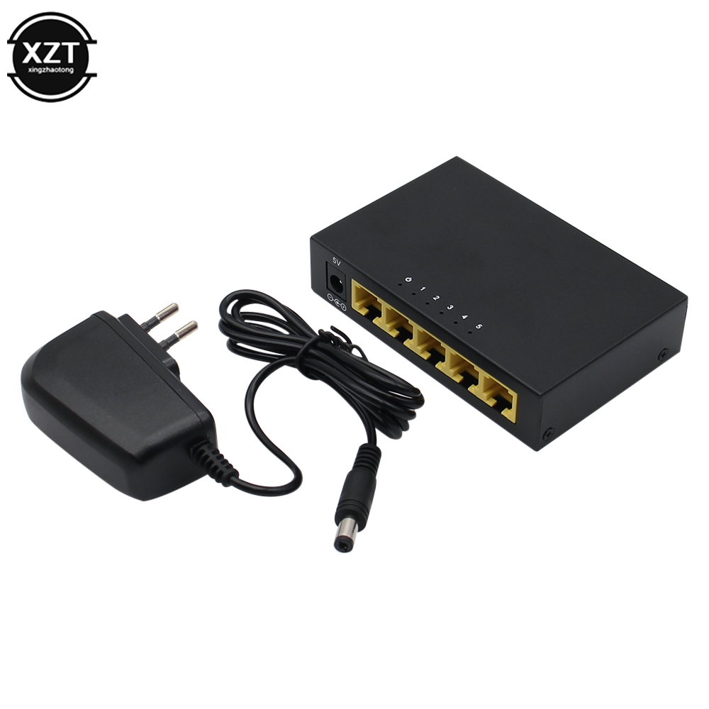 5 Port 1000Mbps Gigabit Network Switch Ethernet Smart Switcher High Performance RJ45 Hub Internet Splitter Plug and Play: WHITE