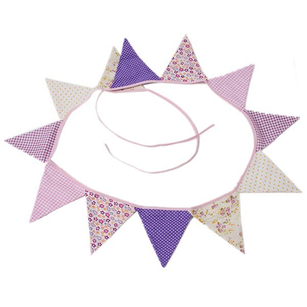 Banderas de tela coloridas para decoración de bodas, banderines, guirnaldas de , decoración DIY para el hogar y la habitación, novedad de: Purple