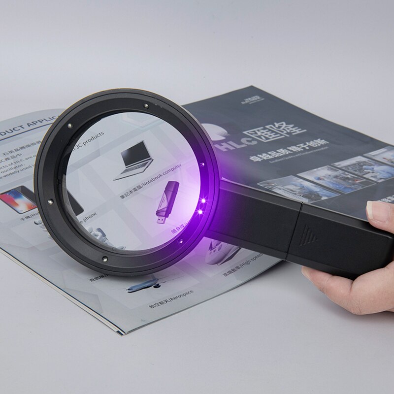 Lighted Magnifying Glass 5X 10X 15X Handheld Magnifying with 8 Led Lights, Optical Lens Illuminated Magnifier For Reading Repair