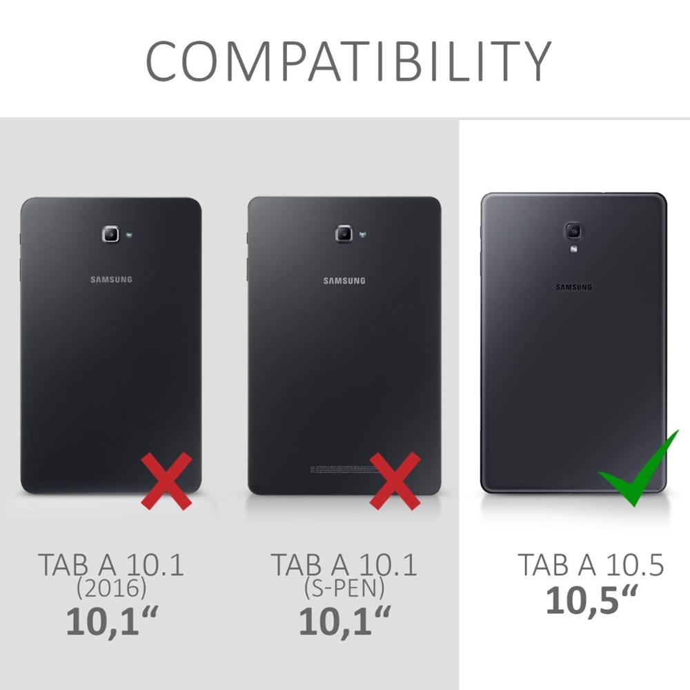 För samsung galaxy tab  a 10.5 fodral surfplatta sm -t590 sm-t595 sm-t597 360 roterande filp läder stativfodral med penna+film