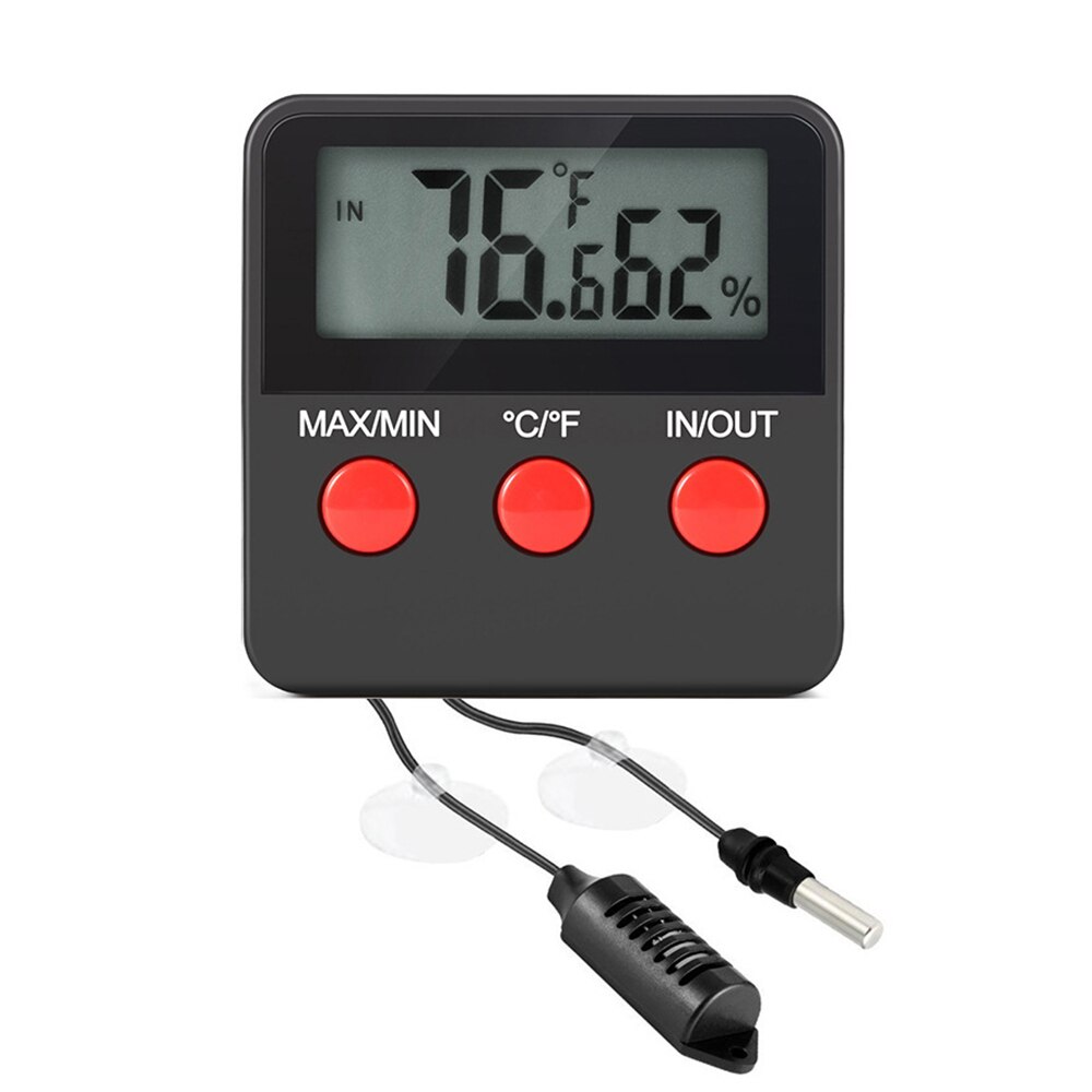 Elektronisk termometer hygrometer digital lcd display temp luftfugtigheds monitor meter til æg inkubator krybdyr: Default Title