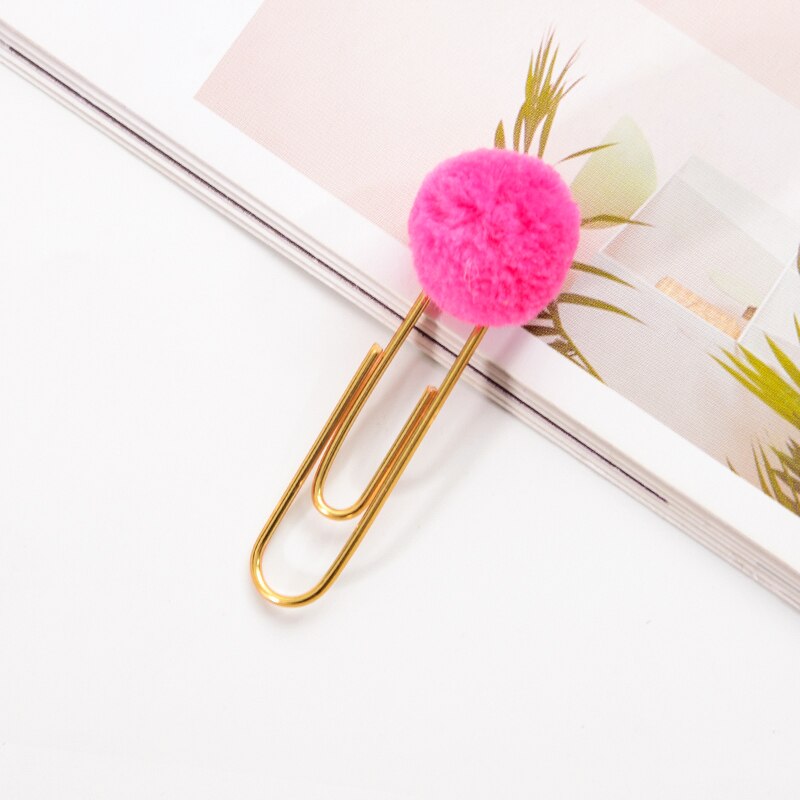 3/2/1pc mignon Hairball rose or trombone modélisation trombones affaires bureau dame style école bureau papeterie ensemble: 1pcs red