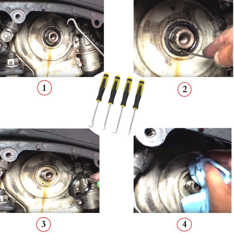 4Pcs/Auto Automotive Extra Lange Set O-Ring Seal Remover Hand Tool