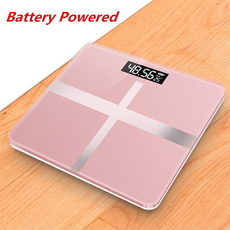 Floor Weegschalen Badkamer Lichaamsvet Schaal Glas Elektronische Smart Weegschalen Usb Opladen Lcd Display Body Wegen Digitale Weegschaal: Cross Rose-Battery