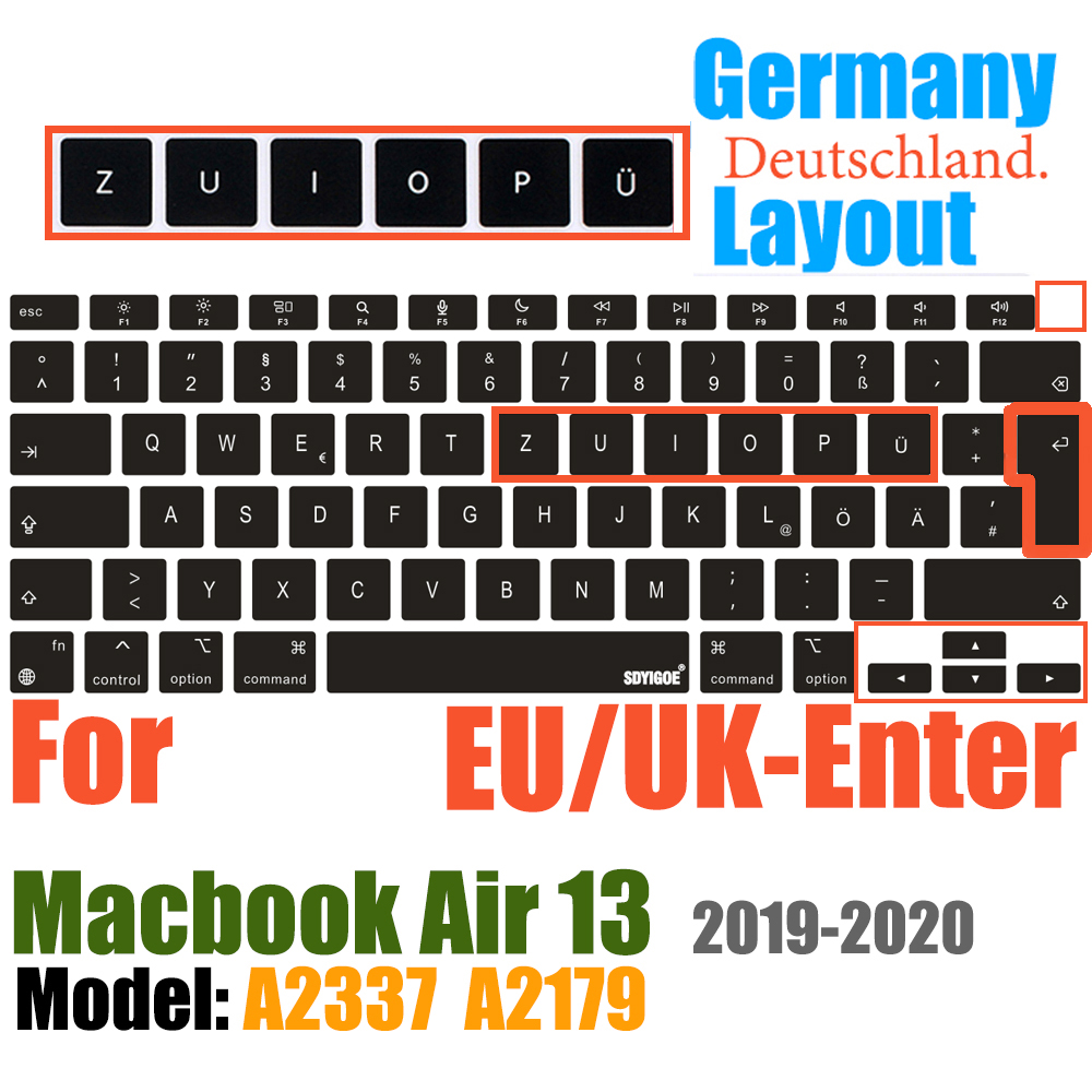 Keyboard Cover For MacBook Air 13 inch Release A2337 M1 A2179 with Touch ID Waterproof Protective Silicone Skin: PURPLE