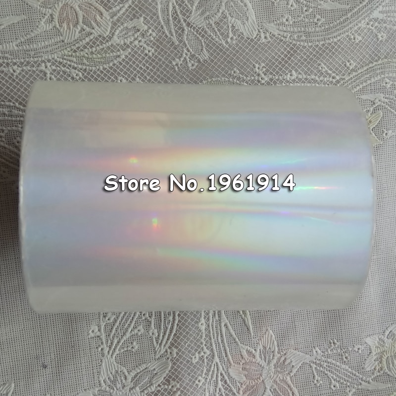Holografische Folie Vlakte Transparante Folie Stamping Op Papier Of Plastic 8 Cm X 120 M/Lot Diy Pakket doos