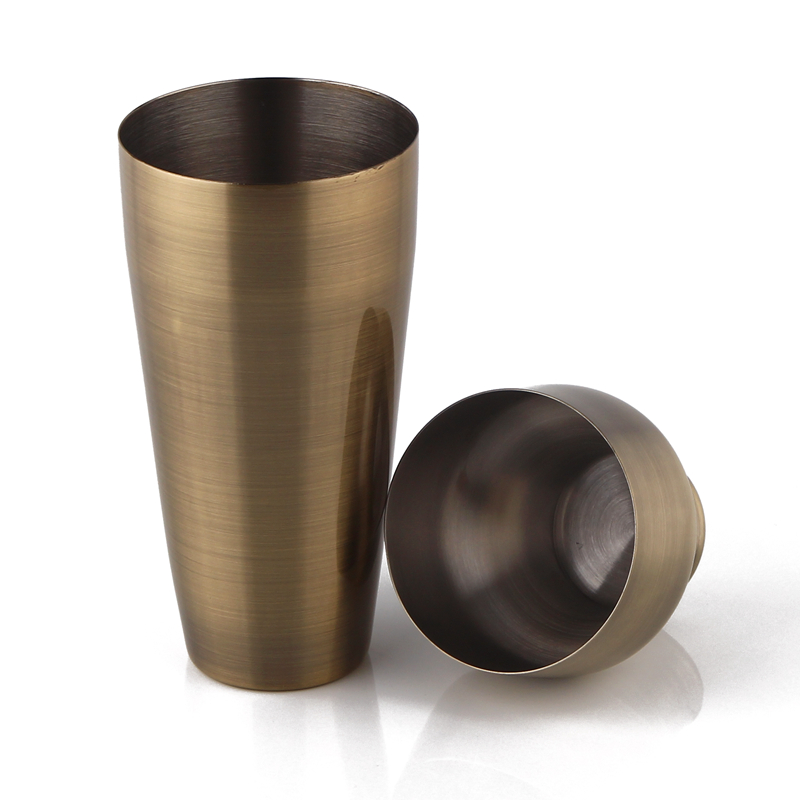 Premium parisisk cocktailshaker, kobber / guld / sort / bronze & spejlfinish shaker , 18-8 barware / værktøj i rustfrit stål
