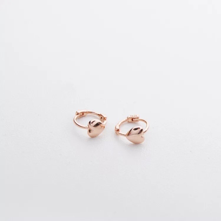 925 Sterling Zilveren Oorbel Eenvoudige Mini Hart Oor Ring Oor Bot Oor Gesp Zoete Leuke Trend Wilde Klassieke Meisje Zilver oor Sieraden: 1 pair rose 7mm