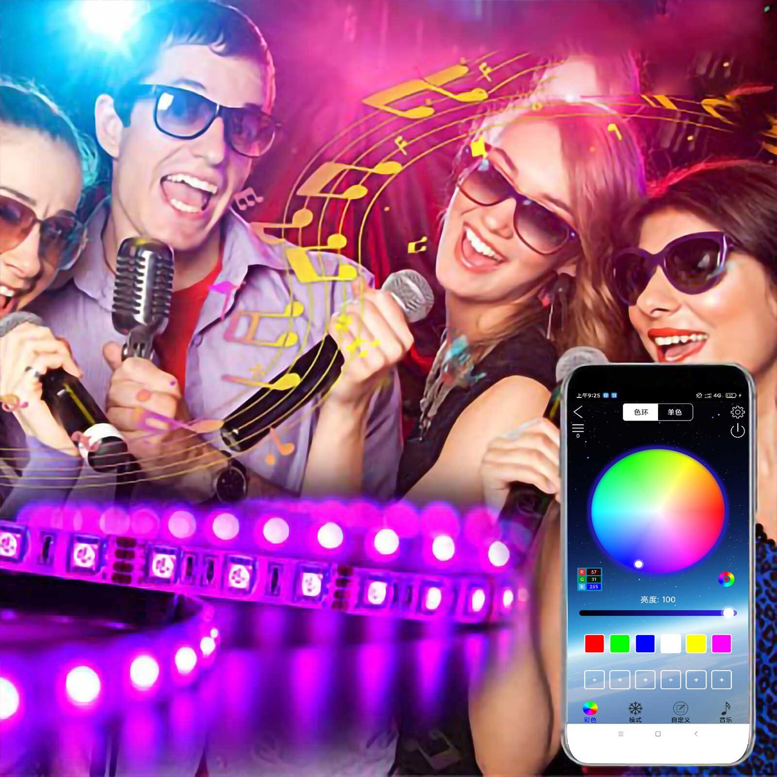 Led Bluetooth Light Belt Set 40-key Bluetooth Light Belt Set Rgb Light Belt Remote Control Flexible Waterproof Tape Dio #YG