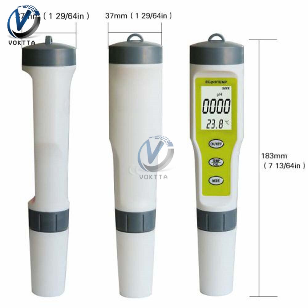 PH/EC/TDS/TEMP Water Tester 4 in 1 / 3 in 1 Water Monitor Tester for Pools Drinking Water Aquariums