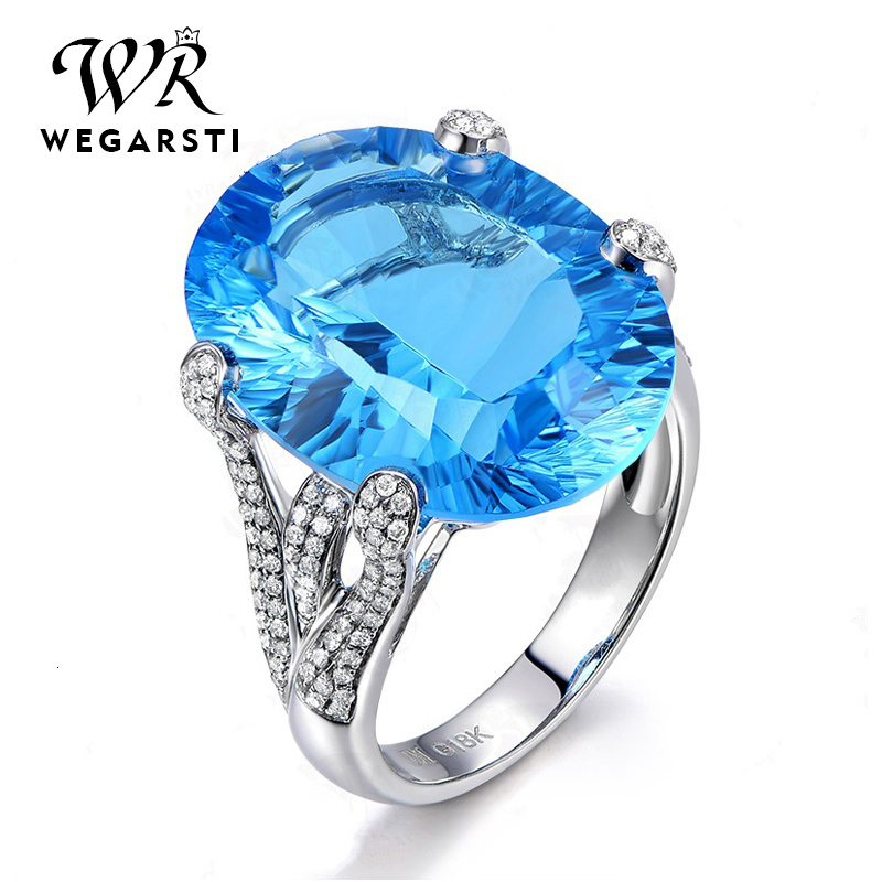 Wegarasti Zilver 925 Sieraden Ring Trendy Sapphire Party Classic 925 Sterling Zilveren Ringen Sieraden Vrouw Engagement