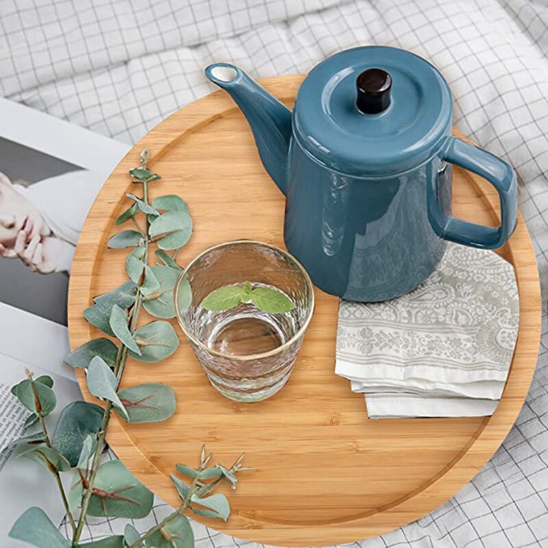 12 Inch Diameter Bamboo Lazy Susan Turntable For Kitchen Spice Bottle