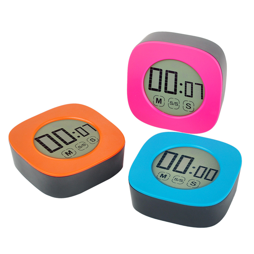 Countdown Timer Kitchen LCD Digital Count Up Stopwatch Minute Second Electronic Mute Portable Loud Alarm Blue