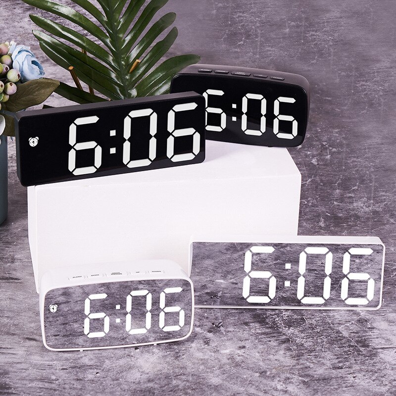 Smart LED Clock Bedside Digital Alarm Clocks Desktop Table Electronic Desk Watch Snooze Funtion USB Wake Up Alarm Clock Digital
