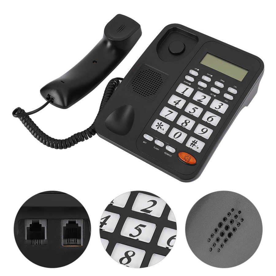 Multifunctional Cordless Phone Desktop Corded Landline Telephone with Speakerphone and Caller ID for Home Office Corded Phone
