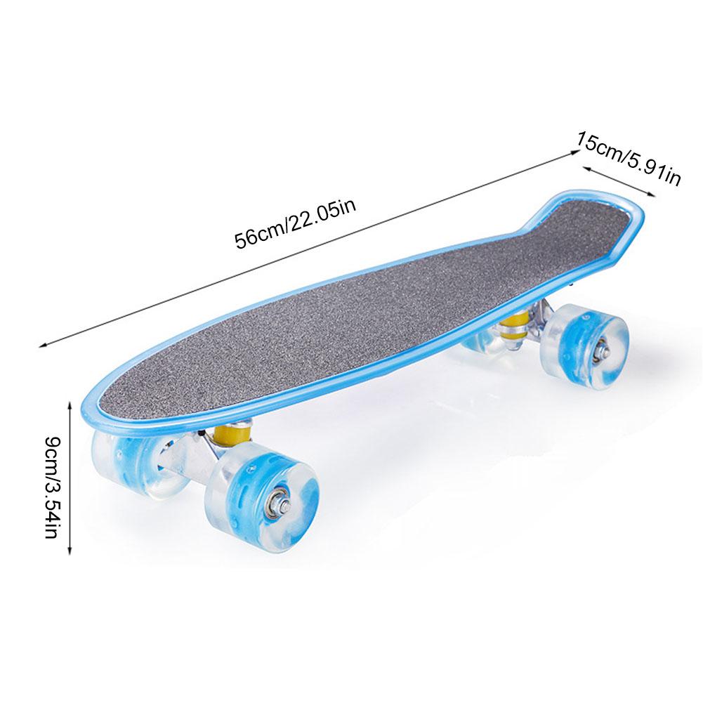 22 Inch Cruiser Frosted Board Mini Skateboard Retro Longboard Compleet Led Licht Knipperen Voor Kinderen Jongens Meisjes Skate Board