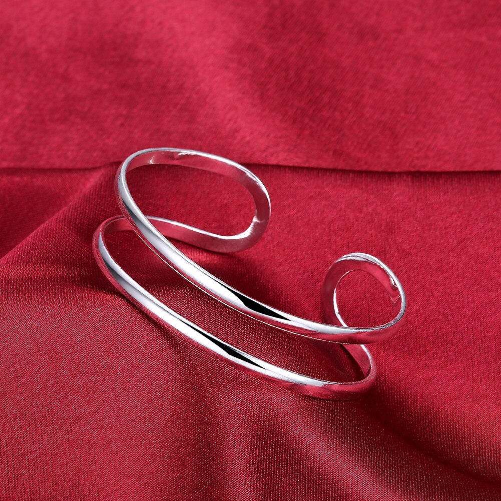 Braccialetto a doppia linea fine originale in argento Sterling 925 caldo per uomo donna braccialetti regolabili regali di gioielli da sposa per feste di moda