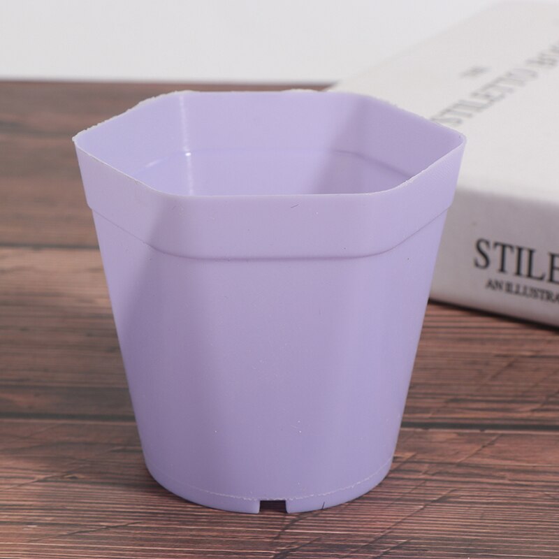 10pc mini urtepotter farverige plastik plante urtepotte plantekasser til sukkulenter indretning planter desktop urtepotter: Lilla