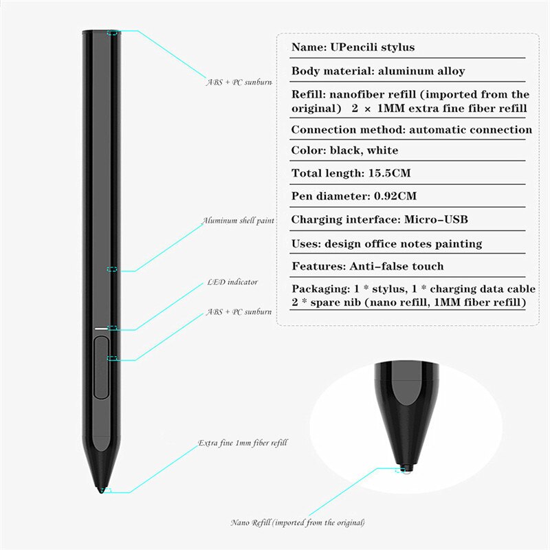 Palm Rejection Smart Pen Stylus Pencil Touch Pen For Apple iPad Pro Air 3rd Gen For iPad 6th & 7th Tablet Pen Capacitive Stylus