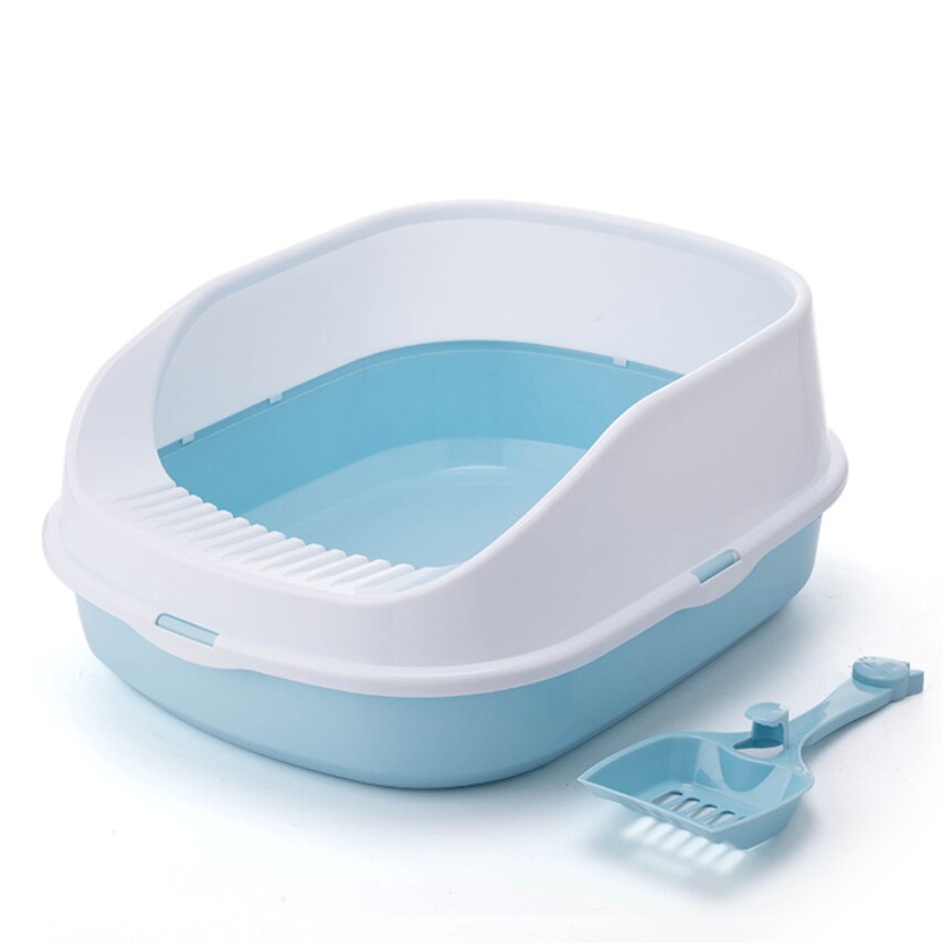 Caja de arena Autolimpiable para gatos, colcha grande de plástico para interiores, productos antisalpicaduras, muebles de casa, cajas de limpieza para gatos: BLUE  0302
