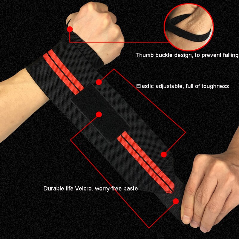 1 st tyngdlyftning handledsinpackningar tumme stödremmar gym slingrande handledsarmband fitness utomhus sport armband handband