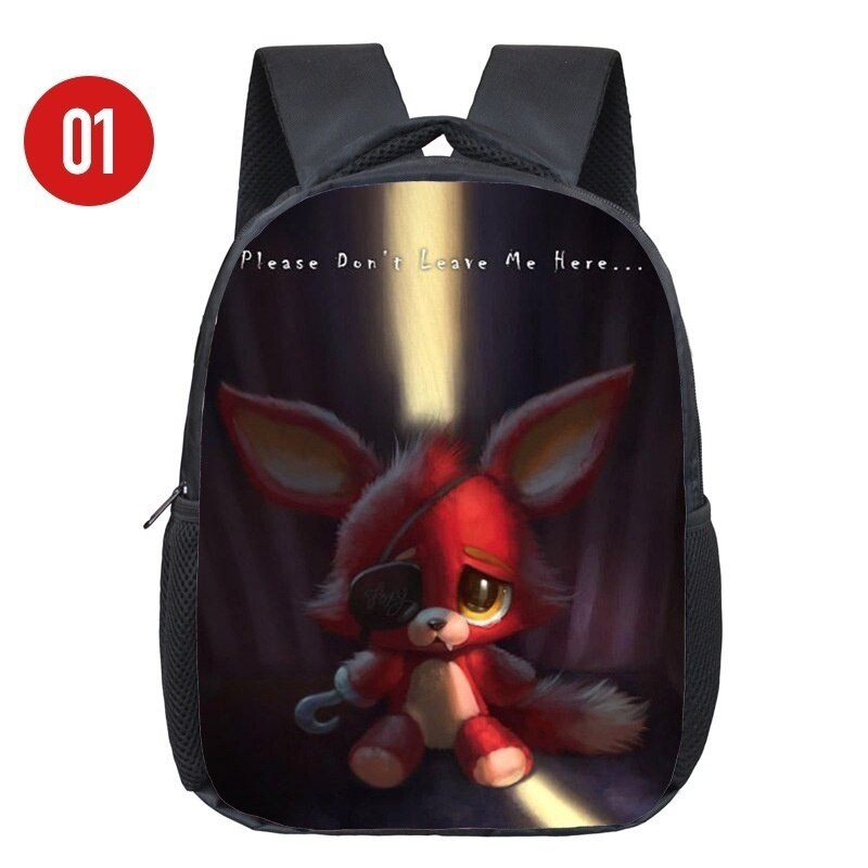 Mochilas de 12 pulgadas de cinco noches para niños pequeños de Freddy, mochilas escolares FNAF, mochilas preescolares para niños, mochila de viaje Freddy: Beige