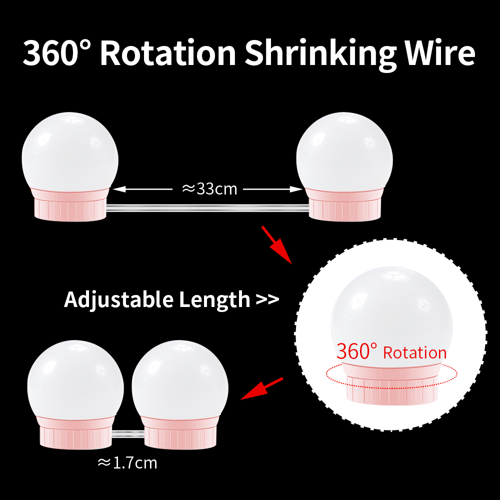 5V Make Spiegel Vanity Gloeilamp Led Cosmetische Lichten Usb Dimbare Make Lamp 2 6 10 14 Lampen Dressing tafellamp Voor Badkamer