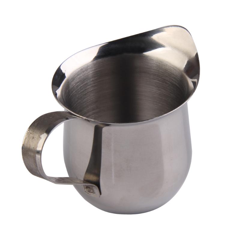Ruostumaton teräs maito kahvi vyötärön muotoinen kuppi muki espresso latte art kannu vaahtosäiliö kotiin vaahdotuskannut 90ml/150ml/240ml