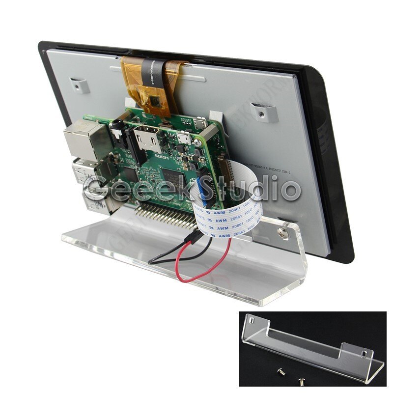 Transparant Clear Acryl Montage Behuizing Beugel voor Officiële Raspberry Pi 7 Inch 800*480 Touchscreen Display