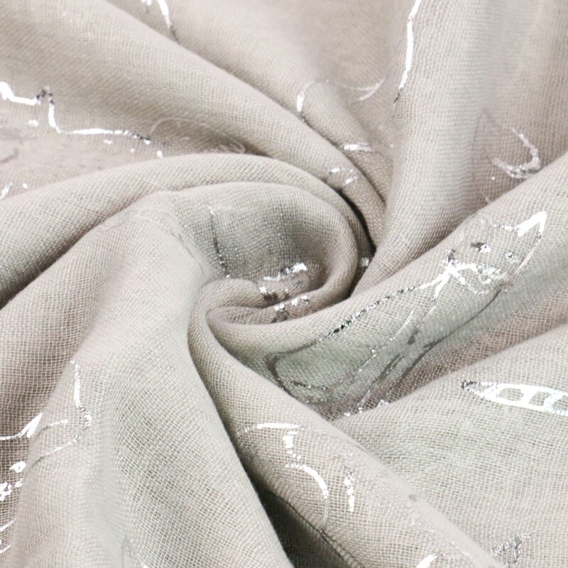 Winfox Ladies Cute Cat Foil Print Scarf Wrap shawl Travel Women Female Black Navy Scarf Autumn Winter Shawls hijab