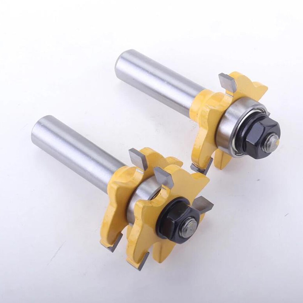 Dizainlife 2 Pcs 6/8Mm Schacht Hout Frees Frees Set Tong & Groef Gezamenlijke Montage T-Slot Frees Houtbewerking