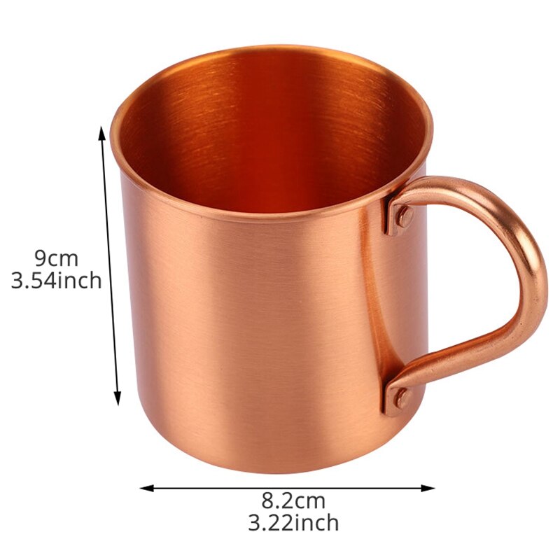 Pure Copper Moscow Mule Mug Solid Smooth Without Inside Liner For Cocktail Coffee Beer Milk Water Cup Home Bar Drinkware Cool