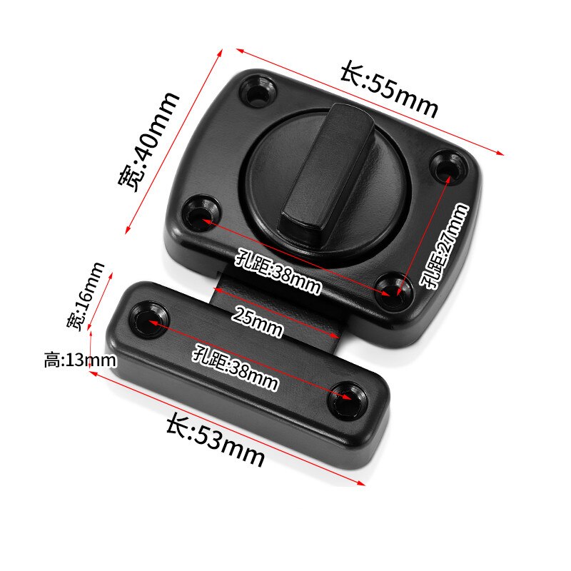 Zinc Alloy Universal Latch Lock Security Anti-theft Door Bolts Bedroom Drawer Privacy Catch Latch Furniture Hardware Tools: E2