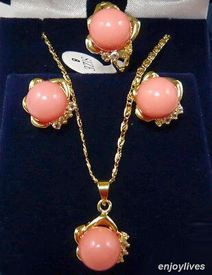 Mulheres mais recente projeto real Nobreza Mulheres Sorte Rosa Coral Cristal Amarelo Pingente de Colar Brincos de Argola Set