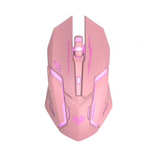 T1 Ergonomic 2.4G Rechargeable Silent Backlit USB Optical Wireless Gaming Mouse 6 Keys Gaming Mouse Surfing The Mouse Pink Black: Pink