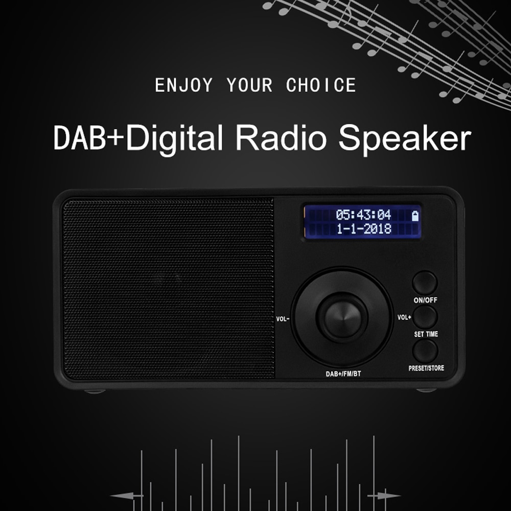 DAB DAB + FM Digitale Radio Receiver Draagbare Bluetooth Speaker Wekker Grote Power Luidspreker met Lcd-scherm